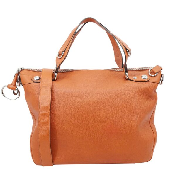 Gucci  Icon Bit Pebbled Leather Hobo Bag Orange 232949 - Picture 1 of 14